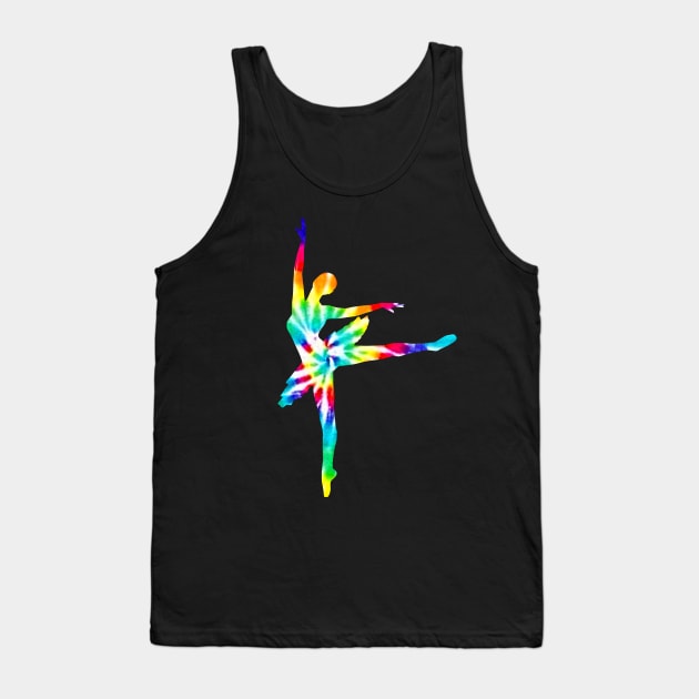 Ballerina Pointe Dancer Tie Dye Tee Tank Top by charlescheshire